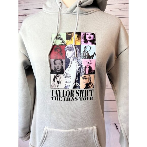 Taylor Swift The Eras Tour Hoodie Sweatshirt Hooded Pullover Gray Swiftie 2023 - Picture 3 of 9